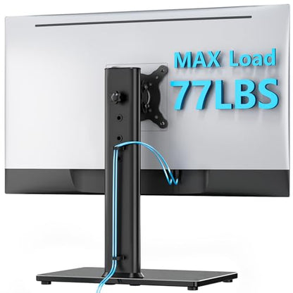 AX WABER Single Monitor Desk Stand Free-Standing Desk Mount Arm Riser for 13 inch to 32 inch Screen Freestanding VESA Mount Base, Adjustable Height, Tilt, Swivel, Rotation, Black AX05TB01 - size: Single monitor stand