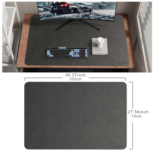 CENNBIE 39.4" x 27.5" Leather Desk Mat,Computer Mouse Pad XXL (Black) - color: Black, size: 39.4" x 27.5"