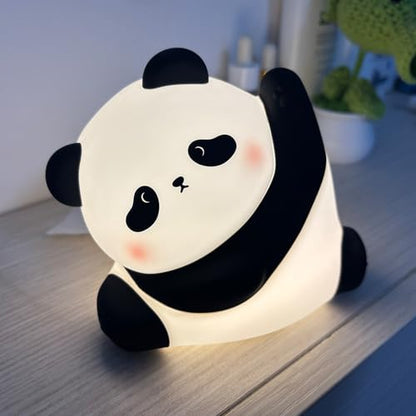 Cute Panda Silicone Night Light, 3-Level Dimmable Soft Light, Timed, Rechargeable, Bedside Touch Lamp, Creates a Cozy Ambiance, Ideal Decoration and Gift for Kids, Boy, Girl, and Friend - style: Panda Shape