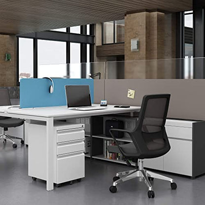 STANI Mobile File Cabinet with Lock Under Desk Metal Filing Legal/Letter File Folders Rolling Cabinet Metal File Cabinets Filing on Wheels with Drawers Assembly Required - color: White, size: 3 Drawers-Assembly Required