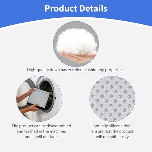 Replacement Armrest Pads for Office Chair, Breathable Mesh & Memory Foam Arm Rest Covers, Universal Fit for Desk Chair/Wheelchair, Soft Ergonomic Arm Pads Set of 2 (Gray)