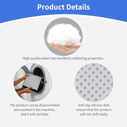 Replacement Armrest Pads for Office Chair, Breathable Mesh & Memory Foam Arm Rest Covers, Universal Fit for Desk Chair/Wheelchair, Soft Ergonomic Arm Pads Set of 2 (Gray)