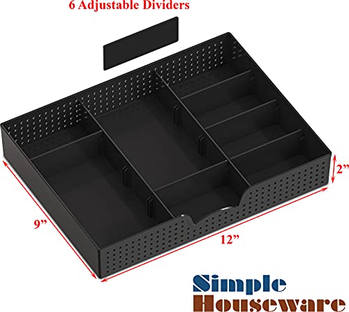Simple Houseware Desk Monitor Stand Riser w/ Adjustable Tray, Black - color: Black