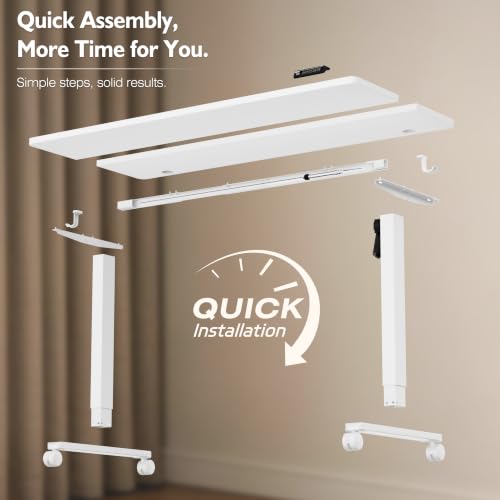 Monomi 59" Electric Standing Desk,Adjustable Height Sit Stand Up Desk,White - color: White, size: 59x24