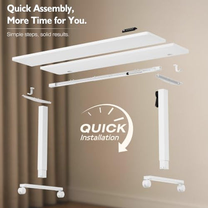 Monomi 59" Electric Standing Desk,Adjustable Height Sit Stand Up Desk,White - color: White, size: 59x24