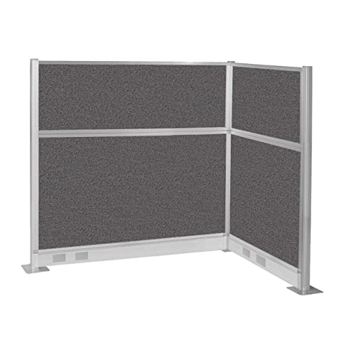 Versare Pre-Configured Hush Panel Electric Cubicle | Workstation Divider Walls | Cubicle Privacy Panels | Office Partition Walls - color: Charcoal Gray, size: 6' x 4' L-Build