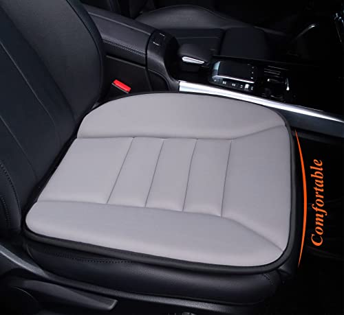 kingphenix Memory Foam Car Seat Cushion for Driver and Office Chair Comfort | 1.2-Inch-Thick Memory Foam Seat Pad, Soft, Breathable Fabric, Non-Slip Silicone Bottom for Long Drives and Office Use, Gray - color: Gray, size: 1 Front Seat Cushion