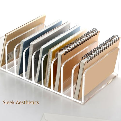 SANRUI 9-Compartment Clear Acrylic Mail Organizer, Vertical Mail Sorter Desk Organizer, Compact Letter Envelope Bill File Holder for Office Home Classroom - size: 9 Slots