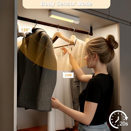 Under Cabinet Lighting,2 Pack Motion Sensor Light Indoor | 3 Color Temperatures, Rechargeable Closet Light with Charging Cable, Suitable for Kitchens, Stairs, Corners - size: 2 Pack