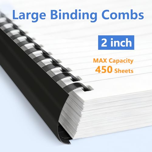 HOUYEE 10 Pack 2 Inch Plastic Binding Combs,19 Rings, 450 Sheets Capacity - size: 2''(51mm),10P