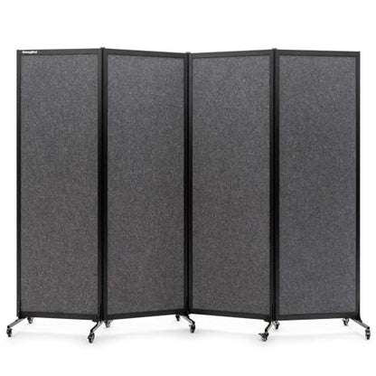 Room Partition 2.0 Upgrade Version, 8'2"L* 6'7"H,4 Panel,Dark Grey - color: Dark Grey, size: 4