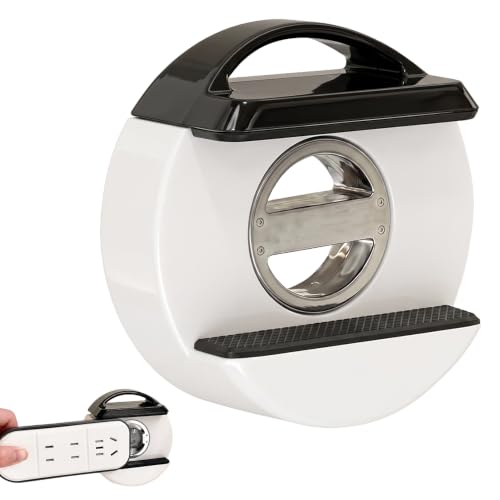 Adjustable No-Drill Suction Cup Power Strip Holder, Wall Mount Socket Fixer with Cable Management for Under Desk Bedside, Versatile Rack for Power Strip and Control (White) - color: White