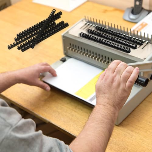 Yunsailing 150 Pack Plastic Binding Combs Plastic Binder Comb Ring 19 Ring Binding Spines Letter Size Spiral coils for Notebook Calendar(5/8 in,Black) - color: Black, size: 5/8 In