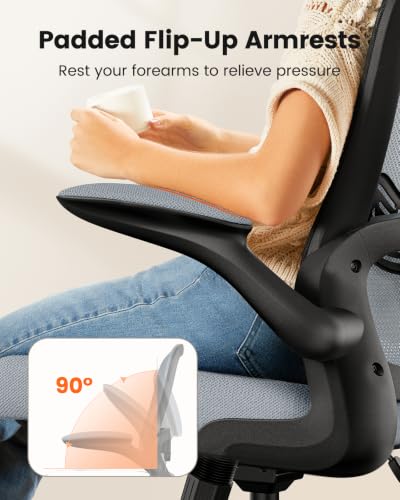 ErGear Drafting Chair,Tall Office Chair with Flip-Up Armrests, High Desk Chair Adjustable Height and Adjustable Footrest Ring, Ergonomic Standing Desk Chair with Lumbar Support, Blue - color: Blue