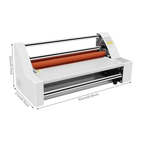 Laminating Machine, 13.78" Hot and Cold Roll Laminator with Digital Display, Temperature Control & Tension Adjustment, Single & Double Sided Thermal Laminator for Home Office School Print Shop Etc