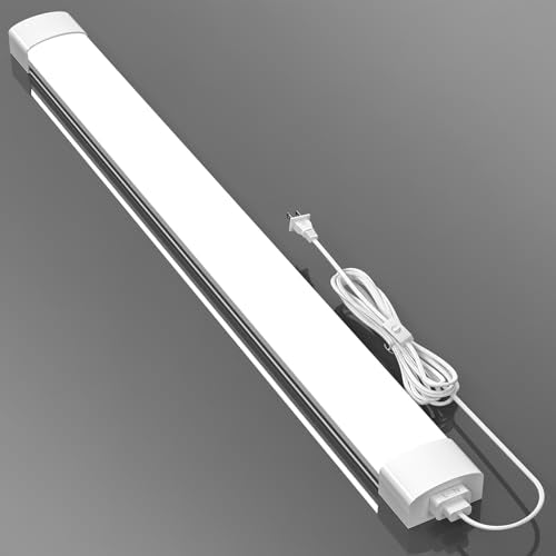 Airand LED Ceiling Light Fixture with Plug 4FT, Triproof LED Tube Lights 36W Linkable Closet Light for Workbench Kitchen Basement Garage Corridor Bathroom Office Overhead Lighting with Plug in Cord - size: 4FT-1PCS