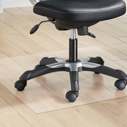 Clear Office Chair Mat for Hardwood Floor 12"x12" 14"x14" 16"x24" 24"x30" 26"x32" 36"x40" 48"x62" PVC Chair Mat 0.06" Thick Easy Rolling Desk Chair Mat for Hallway Living Room Doorways(24x28in) - size: 24x28in