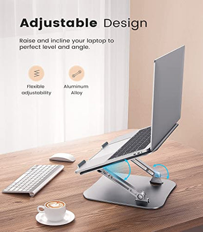 JOIOT Adjustable Aluminum Laptop Stand, Ergonomic Riser for 11-16" Laptops - color: Silver