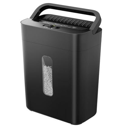 6-Sheet Shredder for Home Office, 3.43 Gallon Cross Cut Shredder, P-4 High Security Paper Shredders for Credit Card Staple Clip, Portable Handle Design - size: 6-sheet