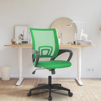 Reusleag Ergonomic Mesh Home Office Chair with Lumbar Support, Mid Back, Rolling Swivel, Adjustable Height, Small Meeting Chairs, Green