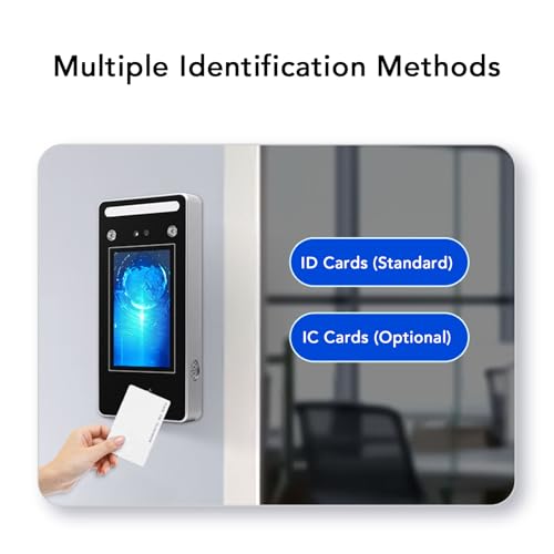 Face Attendance Machine, Biometric Facial Recognition Time Clock with Touch Screen Employee Access Control System for Office Factory