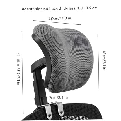 Office Chair Headrest Attachment, Breathable Office Chair Headrest No-Drill Adjustable Neck Support for Women Men, S with - color: S