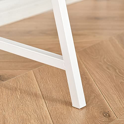 HOMCOM Home Office Desk with A Frame for Small Spaces, Natural | Computer Desk, Writing Table, with Drawer, Storage Shelves - color: Natural