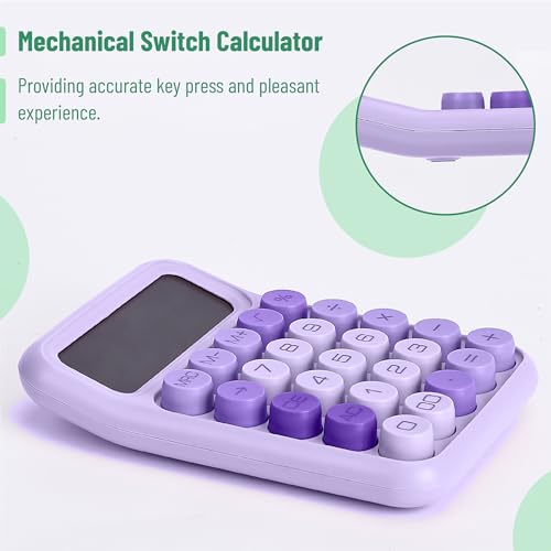 Mr. Pen- Mechanical Switch Calculator, 12 Digit Large LCD Display | Purple with Big Buttons, Mechanical Switch Calculator for Home, School, Office - color: Purple