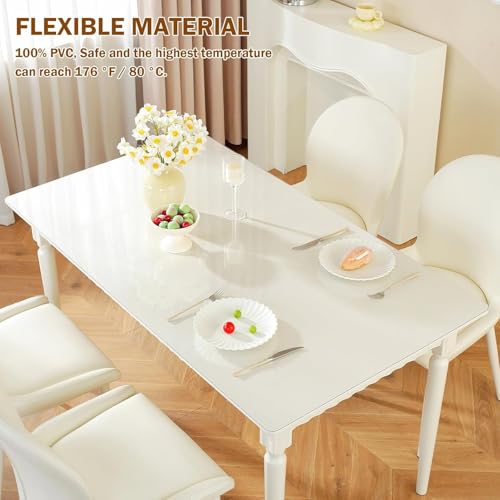 Royhom Clear Table Protector 48 x 14 Inch, 1.5mm Plastic Table Cover - color: Clear 1.5mm, size: 14" x 48" (Rectangular)