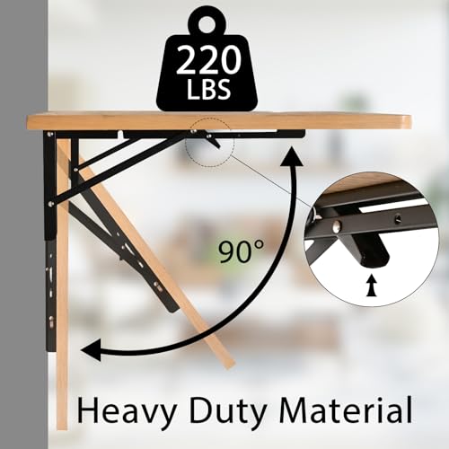 Wall Mounted Laundry Folding Table, Fold Down Table Wall Mount Desk, Collapsible Foldable Floating Workbench for Workshop, Garage, Home, Office, Bar, Kitchen & Dining Room