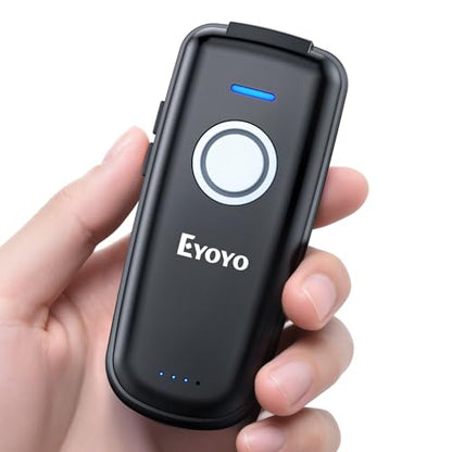 Eyoyo Mini Barcode Scanner Wireless: Portable 3-in-1 Bluetooth Bar Code Scanner with Battery Level Indicator, USB CCD Image Reader for Small Business Compatible with iPhone iPad Android POS Computer - color: Gray