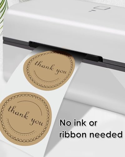 iEager 3 Inch Brown Circle Thermal Labels, Durable Round Thermal Label - color: Brown, size: 3 INCH
