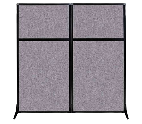 Versare Workstation Partition | Portable Wall Divider | Modern Office Cubicle | Free Standing Privacy Screen | Flexible Work Space | 66" x 70" Cloud Gray Fabric Panels - color: Cloud Gray, size: 66" Wide x 70" Tall Without Window