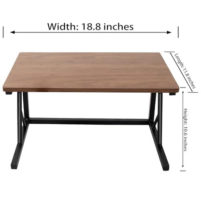 Printer Stand for Desk with Storage, Desktop Printer Stand Shelf Organizer, Fixed 2-Tier Heavy Duty Wood & Metal Desk Printer Stand, Small Printer Table for Home Office Kitchen, 100 lb Capacity