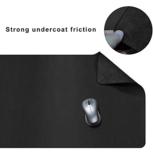 CENNBIE Leather Desk Mat,55" x 19.6" Extra Large Desk Pad Protector (Black) - color: Black, size: 19.6" x 55"