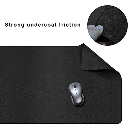 CENNBIE Leather Desk Mat,55" x 19.6" Extra Large Desk Pad Protector (Black) - color: Black, size: 19.6" x 55"