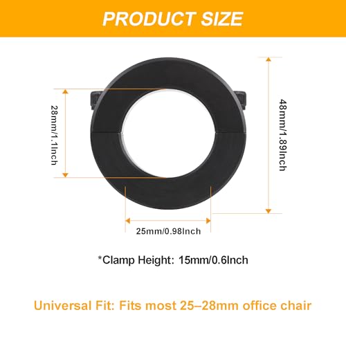 2-Pack Fix Sinking Office Chair Clamps for Desk and Gaming Chairs