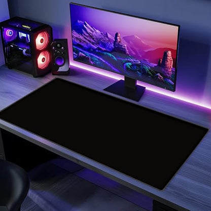 L&B Mercantile American Flag XXL Deskpad, Desk Mat for Computer Keyboard and Mouse – Patriotic USA Gaming Mousepad, Extra Long XL Mouse Pad for Laptop Office Desk. (Black) - color: Black