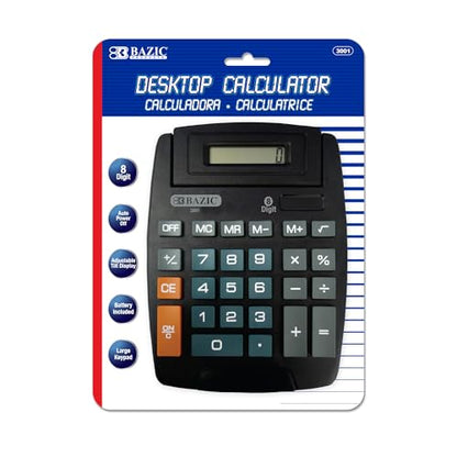 BAZIC Products 8-Digit Large Desktop Calculator, Tilt Display | adjustable tilt display and large keys for everyday math - size: 1 Unit