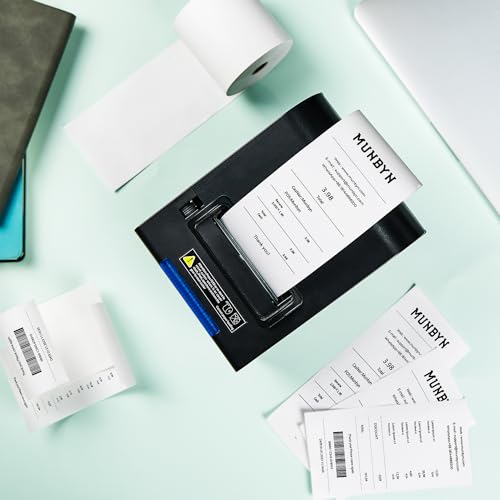 MUNBYN Thermal Paper 3 1/8 x 230ft, 50 Rolls Receipt Paper Work for Star Micronics TSP100 TSP143 Epson 80mm Receipt Printer Square POS Register, 80mm Thermal Receipt Papers, BPA Free, Plus Version - size: 3 1/8" x 230', style: 50 Rolls