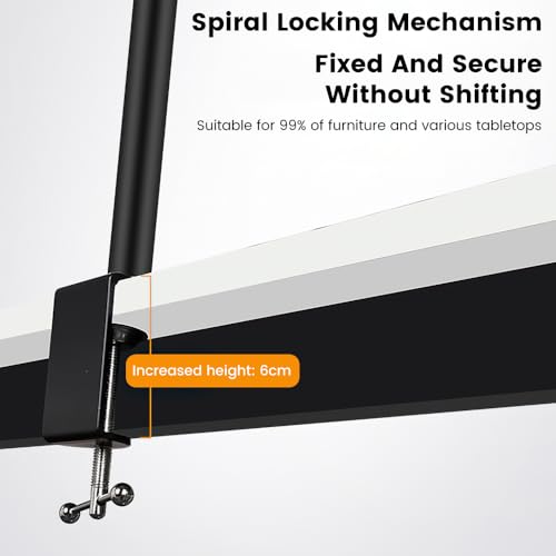 33" Ultra Wide LED Desk Lamp with Clamp,Double Head Adjustable Architect Light,Eye-Caring Monitor Lamp for Home Office,Flexible Gooseneck Task Lamp,10 Brightness Levels & 3 Color Temperature Modes