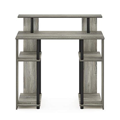 Furinno JAYA Simple Design Computer Writing Desk, French Oak Grey/Black - color: French Oak/Black