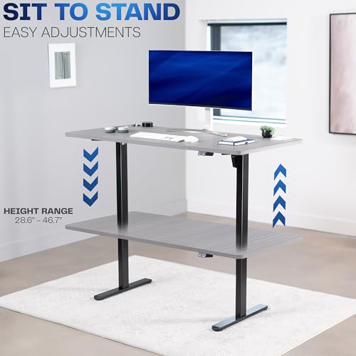 VIVO Dark Gray 60 x 30 in Standing Desk, DESK-KIT-0B6G - color: Dark Gray Top / Black Frame, size: 60 x 30 inch