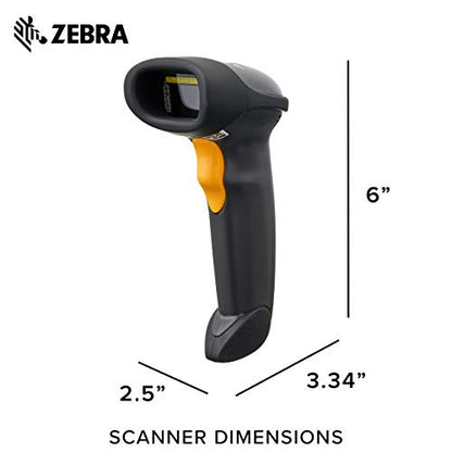 Symbol Zebra LS2208 Series Corded Handheld Standard Range Laser Scanner Kit with Gooseneck Stand and Cable Twilight Black LS2208-SR20007R-NA - style: 1D Only (Wired)
