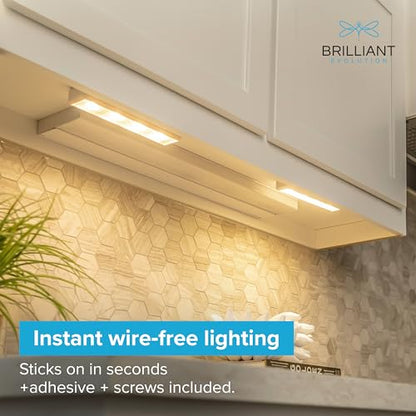 Pack of 2 Wireless LED Stick on Lights Battery Operated Under Cabinet Lighting - 8.5 Inches Long - 65 Lumens Push Light for Kitchen, Closet, and Countertops - size: 2 pack, style: Tap Control
