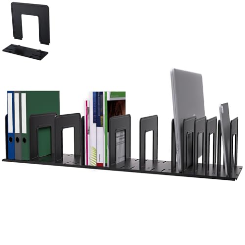 Adjustable Vertical File Sorter Sturdy Plastic Expandable Upright File Holder, Desktop Binder Organizer, School Office File Organizer Bookshelf Divider, Assemble Easily Endlessly, Black - color: Black, size: 12-Parts