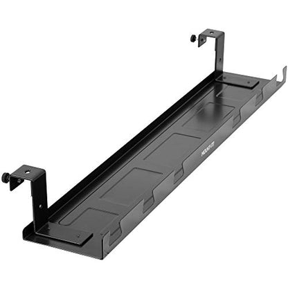 Mount-It! Premium Under Desk Cable Management Tray – 23" Heavy-Duty Steel Cable Tray & Cord Basket for Standing Desk & Home Office, Secure Crossbar or Screw Mount Wire Organizer (Black)