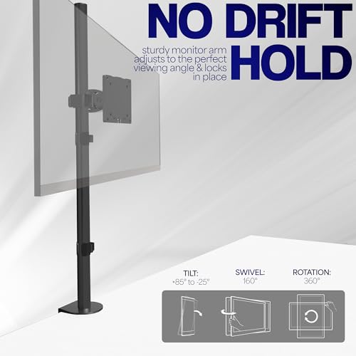 VIVO Single Ultra-Wide Monitor Desk Mount for up to 49 inch Ultrawide Screens, Extra Tall Heavy Duty Adjustable Stand Holds 44 lbs, Black, STAND-V100R - size: up to 49" screens, style: Extra Tall
