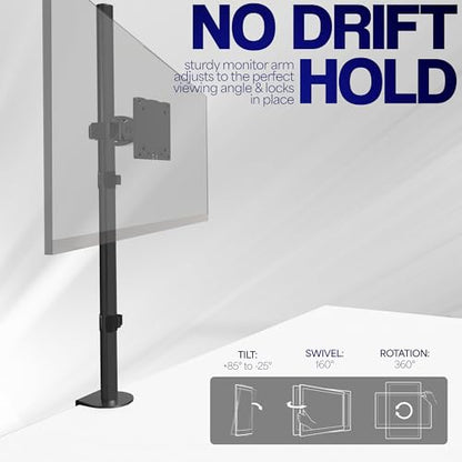 VIVO Single Ultra-Wide Monitor Desk Mount for up to 49 inch Ultrawide Screens, Extra Tall Heavy Duty Adjustable Stand Holds 44 lbs, Black, STAND-V100R - size: up to 49" screens, style: Extra Tall
