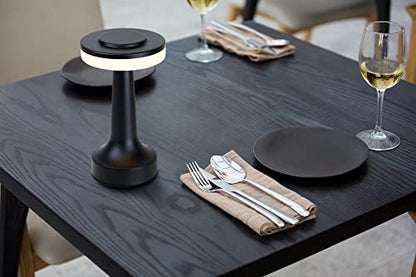 O'Bright Dome Cordless Rechargeable LED Mushroom Table Lamp, Matte Black - color: Matte Black